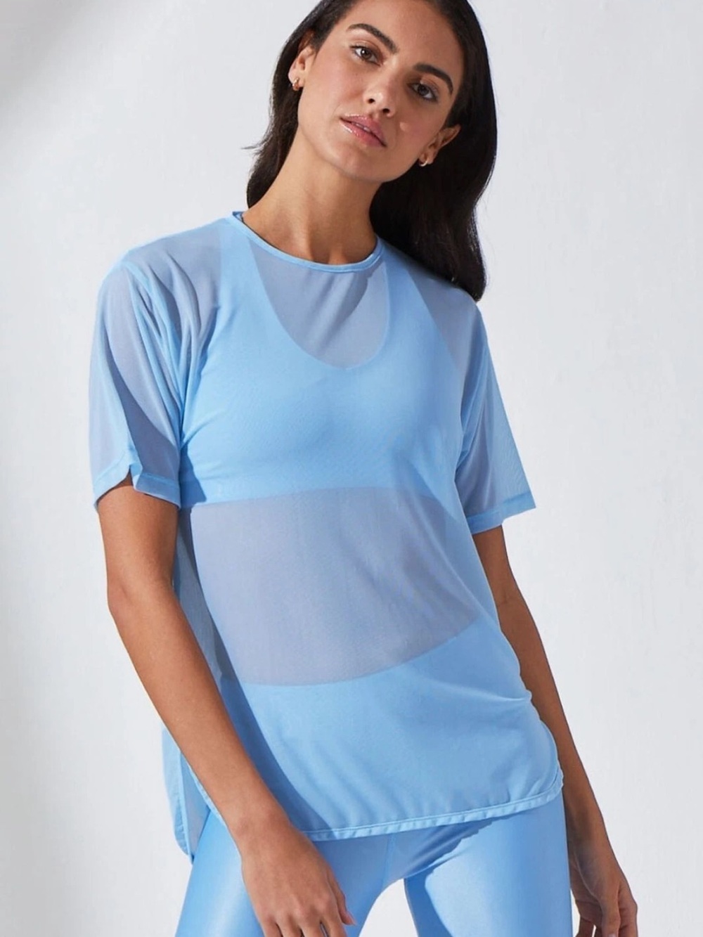 NWOT Noli Mesh Flow Tee - Sky, size S - Picture 5 of 11